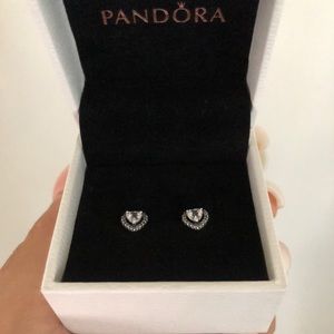 Pandora Heart Stud Earrings